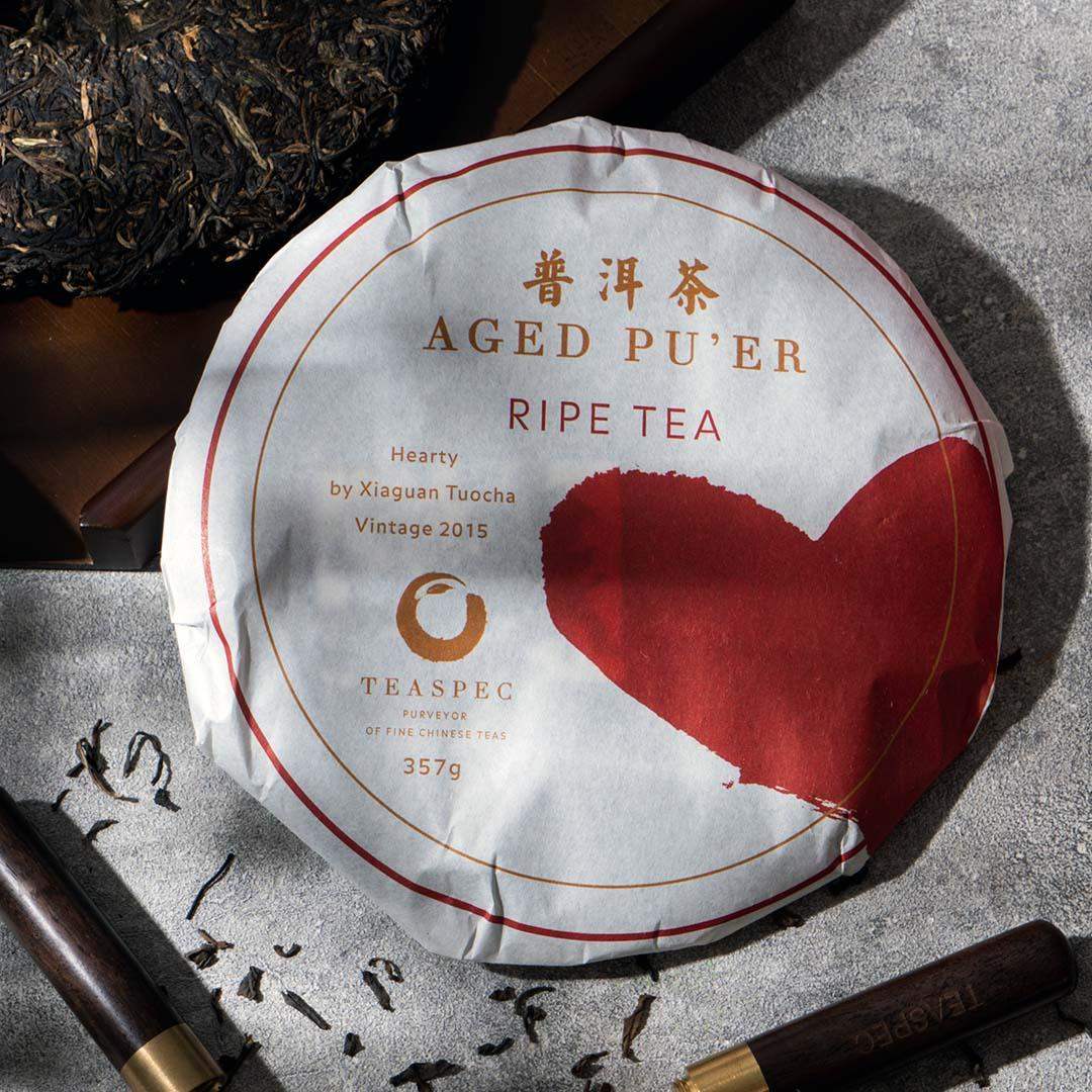 Hearty Ripe Pu’er Compressed Chinese Tea Cake 357g vintage 2015 TEASPEC
puer tea, pu erh tea, puerh tea benefits, what is puerh, chinese fermented tea, dark tea, how to brew puerh, weight loss tea, ripe puerh, raw puerh